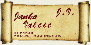 Janko Valčić vizit kartica